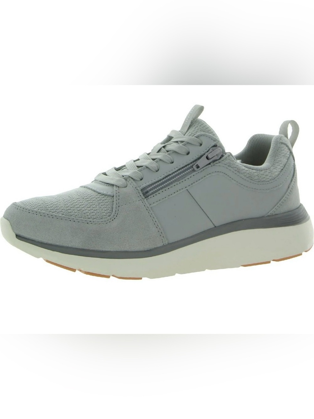 Vionic Women’s Athena Vapor Knit Leather Lace Up Light Sneaker Gray 9.5 Walking